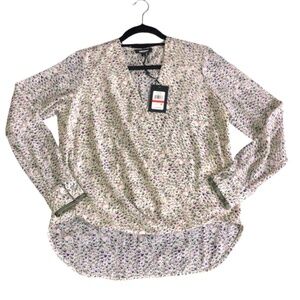 DKNY Crossover Wrap Long Sleeve Shirt Size XS